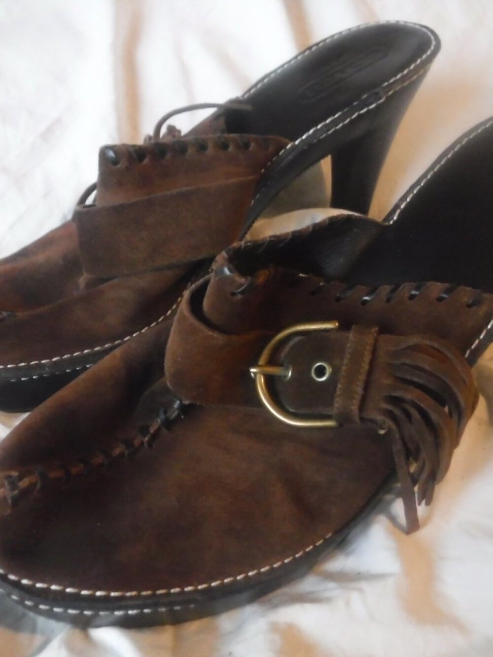 Coach Womens Katryna Brown High heel Clogs Womens Size 10 B